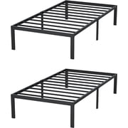 Reliancer Twin XL Platform Bed Frame 2 Pack, 14" Heavy Duty Steel Slats, No Box Spring Needed, Easy Assembly