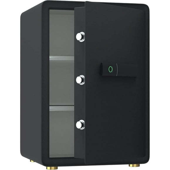 Reliancer 3.4 Cu.ft Biometric Fingerprint Safe Box with Sensor Light, for Home, Office, Black