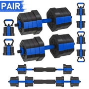 Reliancer Adjustable Dumbbells Set, 25/35/45/55/65/75 lbs Free Weight Set with Connector, 4 In1 Dumbbells Set Used as Barbell, Kettlebells, Push up Stand, Fitness Exercises for Home Gym Men/Women