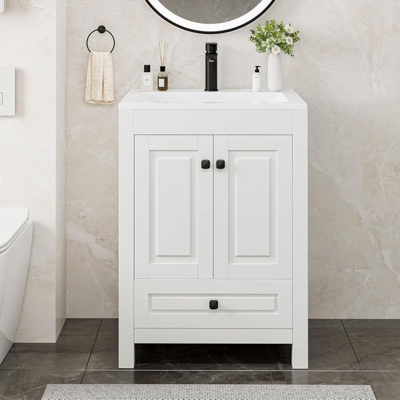 Reliancer Bathroom Vanity with Sink , Modern Thickened Bathroom Storage Cabinet, 24 inch