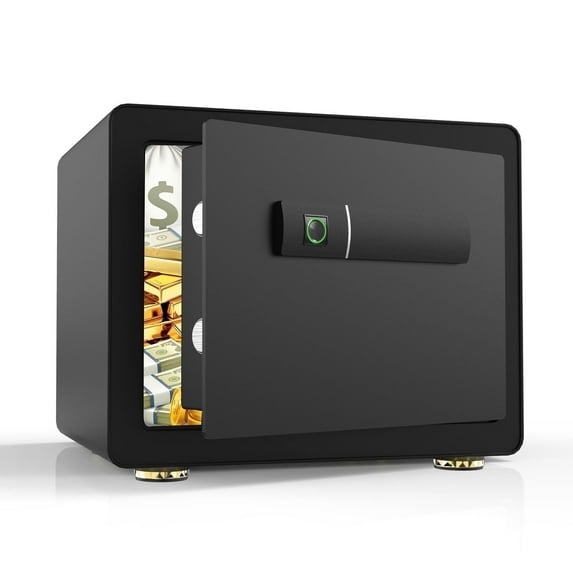Reliancer Biometric Safe Box, Auto-Open Fingerprint with Removable Shelf, Sensor Light, Suitable for storing jewelry, money, firearms, 1.2 Cu.ft