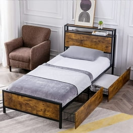 Premier Christel Metal Platform Bed Frame Queen with Bonus Base Wooden Slat System Walmart