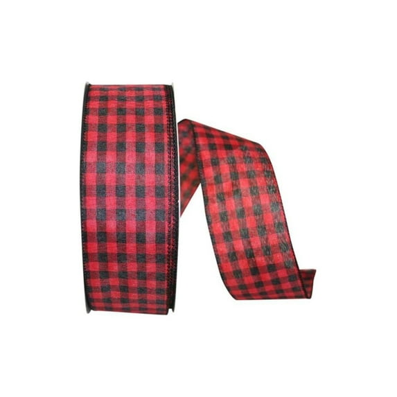 Shop our 2.5" Cabin Buffalo Plaid Ribbon: Red/Black (50 Yards)