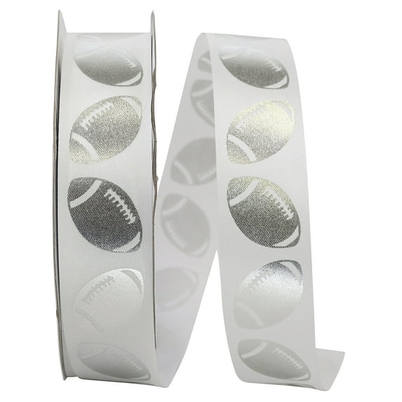 Reliant Ribbon - 0926-981-09C, Football Goal Ribbon, White/silver, 1-3/8 Inch, 100 Yards