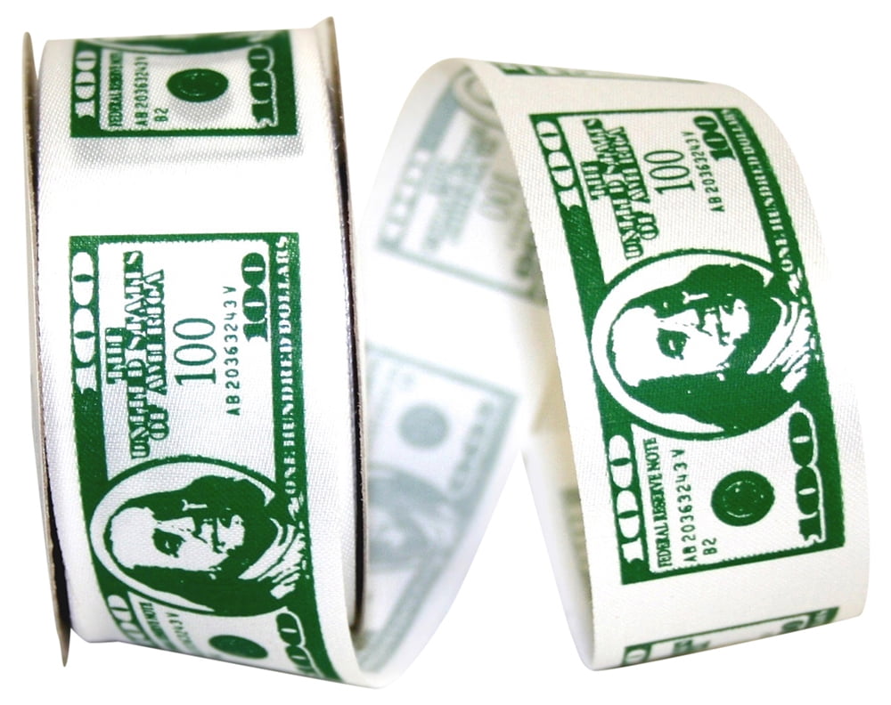 Currency Notes Packing Ribbons Reliant Ribbon - 0930-983-09J, Money Ribbon, White/green, 1-3/8 Inch ...