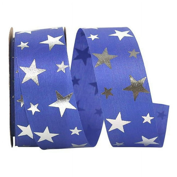 Reliant Ribbon 1149-989-09J 1.37 in. 25 Yards Startime Ribbon, Royal & Silver