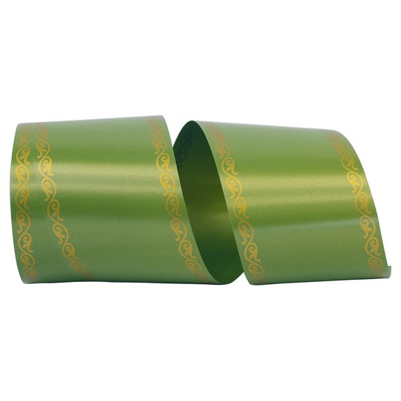 Reliant Ribbon - 16008-535-40W, Ceremony Splendor Rd Ribbon, Green Grass, 3 Inch, 55 Yards