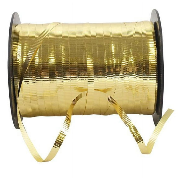 Reliant Ribbon - 16031-035-01T, Curling Ribbon Metallic Milan Rd Ribbon, Gold, 3/16 Inch, 250 Yards