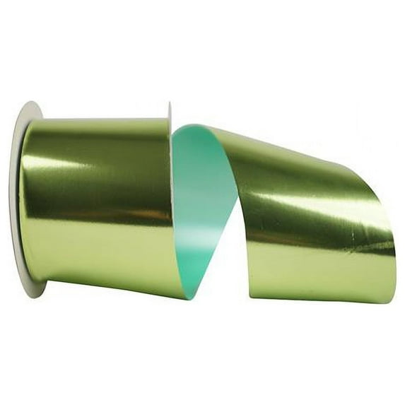 Reliant Ribbon - 16040-204-40C, Metallic Polypro Rd Ribbon, Lime, 2-1/2 Inch, 50 Yards
