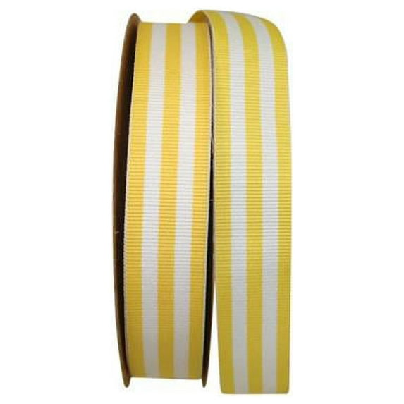 Reliant Ribbon - 25103-079-05J, Grosgrain Stripes Rd Ribbon, Yellow, 7/8 Inch, 25 Yards