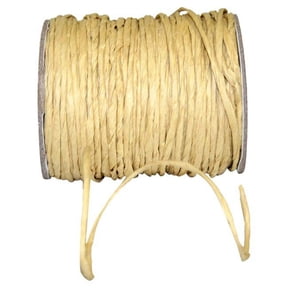 Reliant Ribbon - 25125W-970-18C, Wired Raffia Ribbon, Straw, 1/8 Inch, 100 Yards