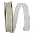 thumbnail image 1 of Reliant Ribbon - 25205-993-03J, Sheer Satin Edge Metallic Ribbon, Ivory/silver, 5/8 Inch, 25 Yards, 1 of 1