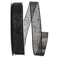 thumbnail image 1 of Reliant Ribbon - 25405W-031-03J, Sheer Sparkle Wired Edge Rd Ribbon, Black, 5/8 Inch, 25 Yards, 1 of 1
