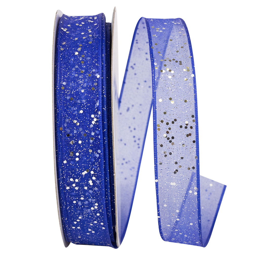Reliant Ribbon - 25405W-050-03J, Sheer Sparkle Wired Edge Rd Ribbon ...