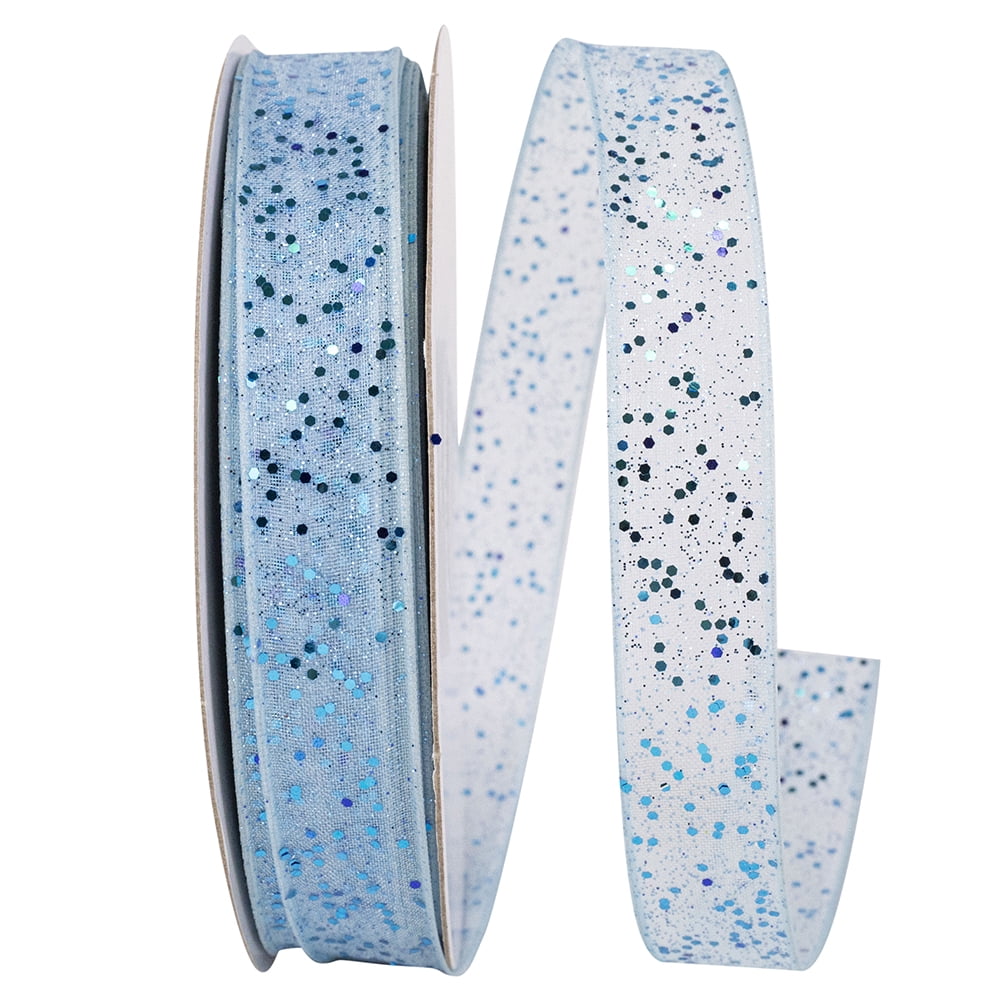 Road Ribbin Reliant Ribbon - 25405W-052-03J, Sheer Sparkle Wired Edge Rd Ribbon ...