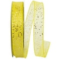 thumbnail image 1 of Reliant Ribbon - 25405W-079-03J, Sheer Sparkle Wired Edge Rd Ribbon, Yellow, 5/8 Inch, 25 Yards, 1 of 1