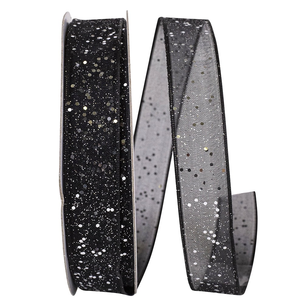 Road Ribbin Reliant Ribbon - 25405W-987-03J, Sheer Sparkle Wired Edge Rd Ribbon ...