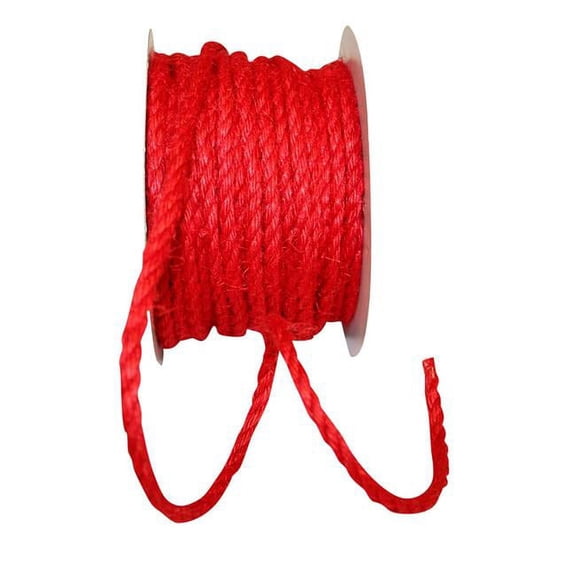 Reliant Ribbon 25527-065-01J 0.25 in. 25 Yards Jute Cord Ribbon, Red