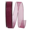 thumbnail image 1 of Reliant Ribbon - 2556-090-03J, Metallic Organza Stripe Ribbon, Burgundy, 5/8 Inch, 25 Yards, 1 of 1