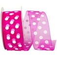 thumbnail image 1 of Reliant Ribbon - 25639-175-09J, Chiffon Asprin Dots Ribbon, Shocking Pink, 1-1/2 Inch, 25 Yards, 1 of 1