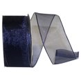 thumbnail image 1 of Reliant Ribbon - 25733W-055-09J, Woven Sheer Luxury Wired Edge Ribbon, Navy, 1-1/2 Inch, 25 Yards, 1 of 1