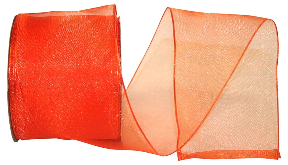 Reliant Ribbon - 25733W-058-40J, Woven Sheer Luxury Wired Edge Ribbon ...