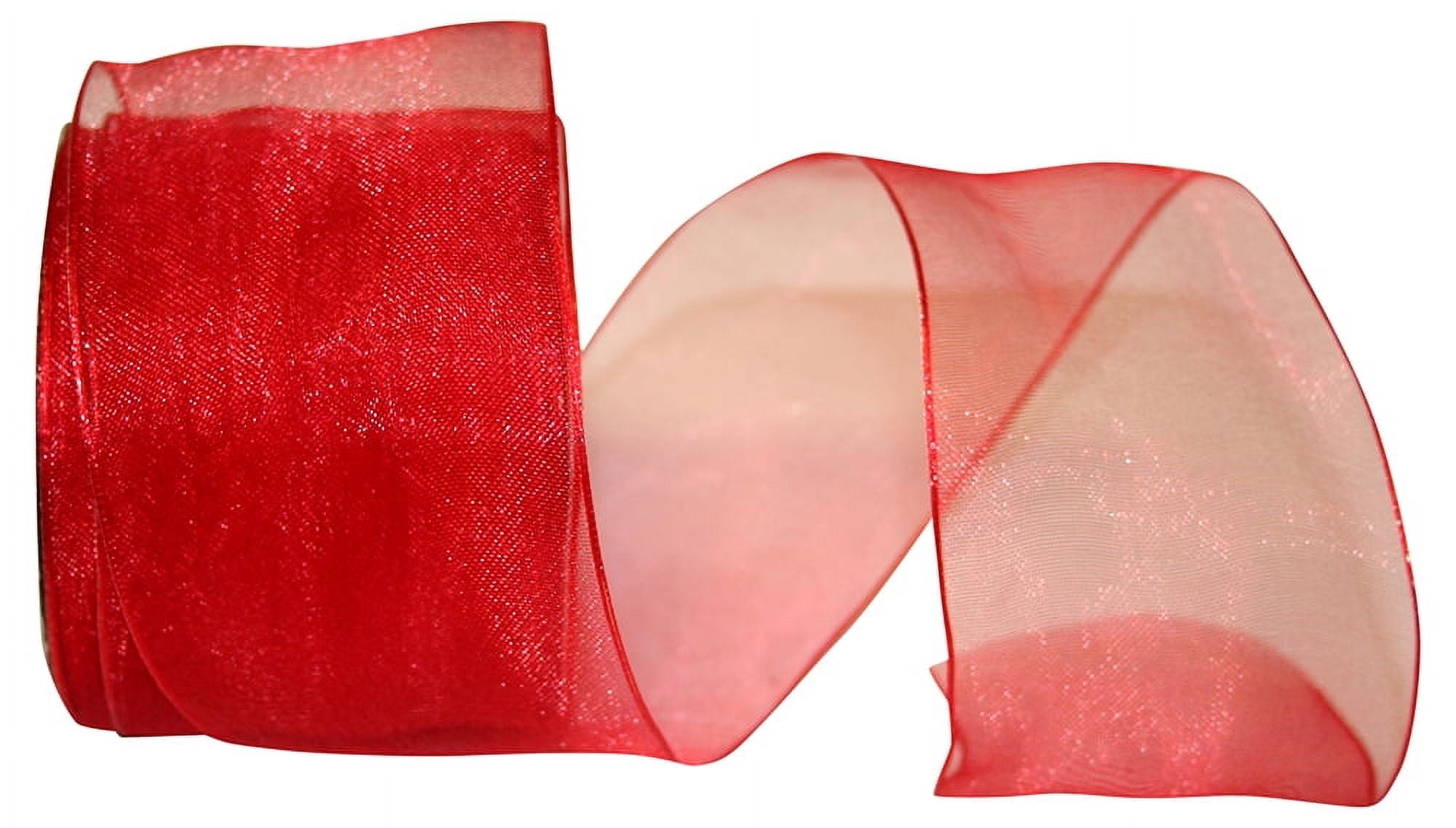 Reliant Ribbon - 25733W-065-40J, Woven Sheer Luxury Wired Edge Ribbon ...