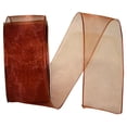 thumbnail image 1 of Reliant Ribbon - 25733W-085-09J, Woven Sheer Luxury Wired Edge Ribbon, Copper, 1-1/2 Inch, 25 Yards, 1 of 1