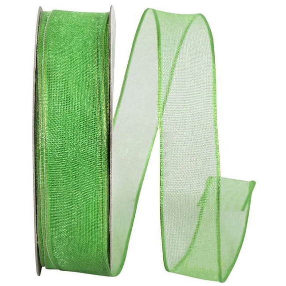 Reliant Ribbon - 25733W-185-03J, Woven Sheer Luxury Wired Edge Ribbon, Citrus, 5/8 Inch, 25 Yards
