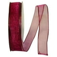 thumbnail image 1 of Reliant Ribbon - 25733W-201-03J, Woven Sheer Luxury Wired Edge Ribbon, Wine, 5/8 Inch, 25 Yards, 1 of 1