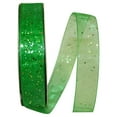 thumbnail image 1 of Reliant Ribbon - 25740-510-03J, Glitter Mono Sheer Ribbon, Emerald, 5/8 Inch, 25 Yards, 1 of 1