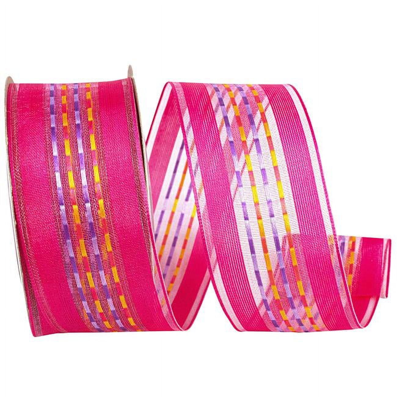 reliant-ribbon-25746w-222-09f-sheer-ticking-stripe-value-wired-edge