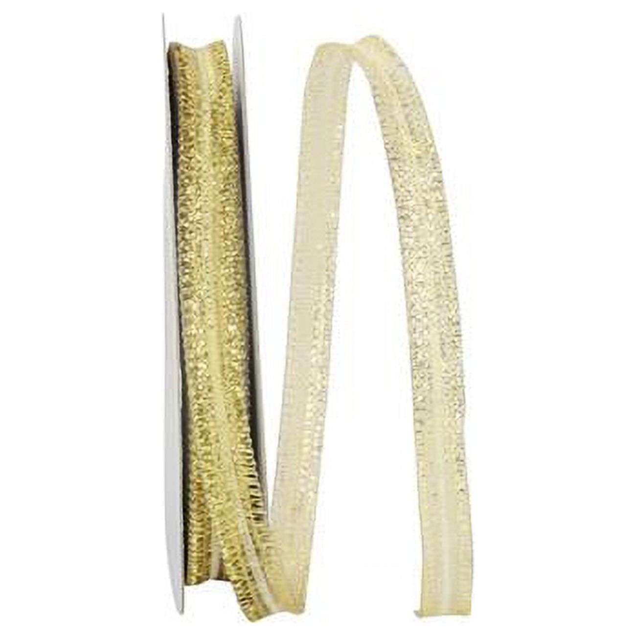 Reliant Gold Reliant Ribbon - 25766W-035-02J, Dainty Metallic Corsage Wired Edge ...
