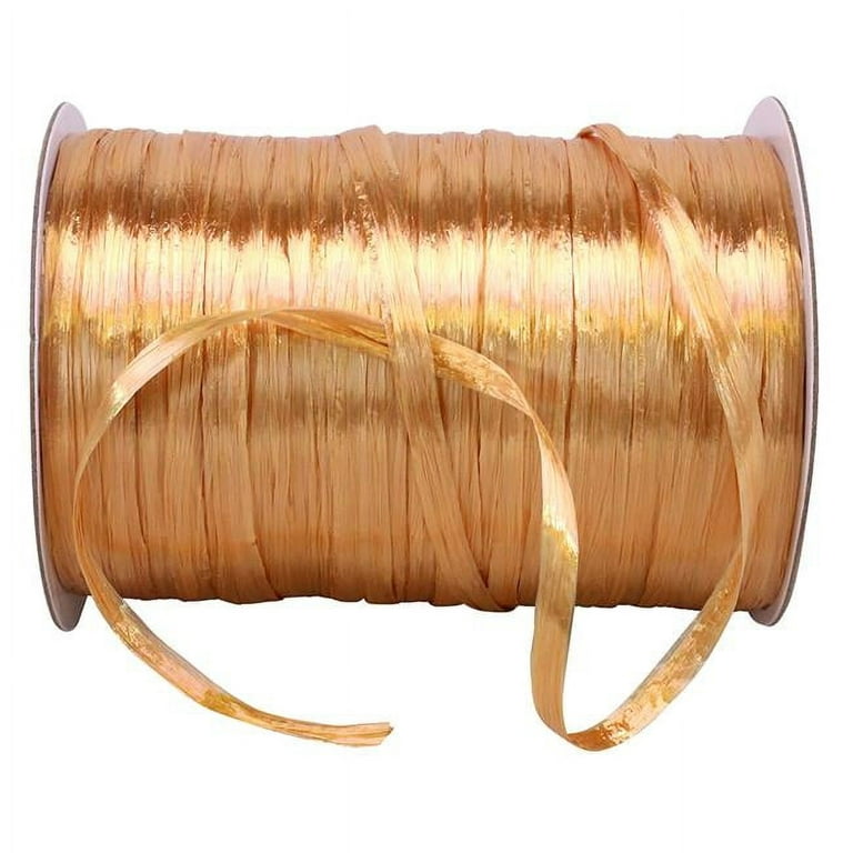 Gold 1/4 inch x 100 Yards Prime Wraphia Ribbon - by Jam Paper