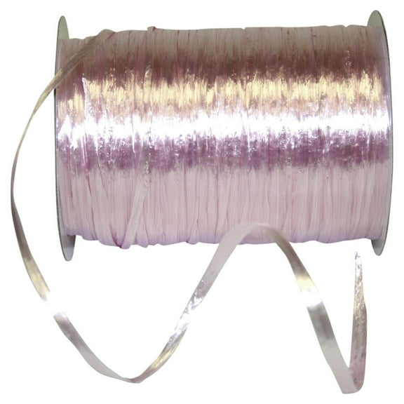 Reliant Ribbon - 25769-061-01C, Raffia Prime - Pearl Ribbon, Pink, 1/4 Inch, 100 Yards