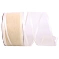 thumbnail image 1 of Reliant Ribbon 25771W-810-40K 2.5 in. Charlize Sheer Satin Wired Edge Ribbon, Ivory - 50 Yards, 1 of 1