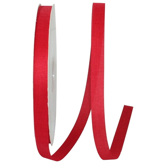 Reliant Ribbon - 3400-065-03C, Linen Natural Charm Ribbon, Red, 5/8 Inch, 100 Yards