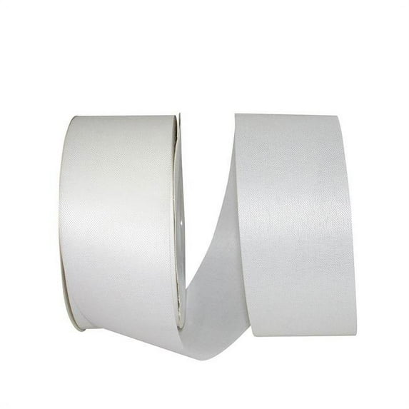 Reliant Ribbon - 3500-030-40K, Linen Natural Supreme Ribbon, White, 2-1/2 Inch, 50 Yards