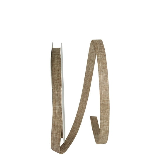 Reliant Ribbon - 3500-750-03C, Linen Natural Supreme Ribbon, Natural, 5/8 Inch, 100 Yards