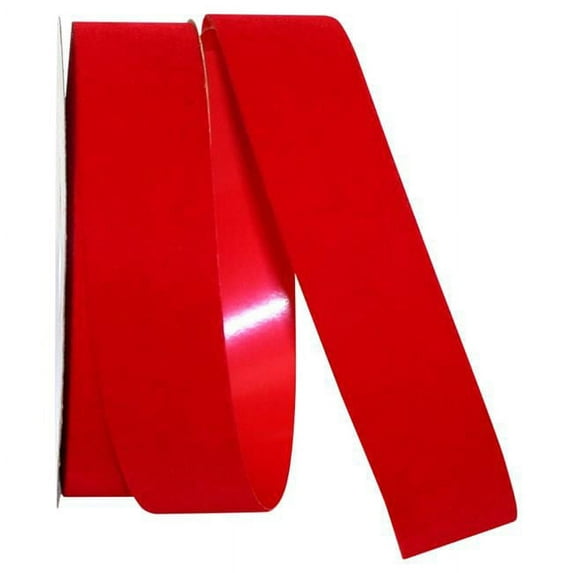 Reliant Ribbon - 3700-615-09J, Velvet-polypro Ribbon, Medium Red, 1-3/8 Inch, 25 Yards