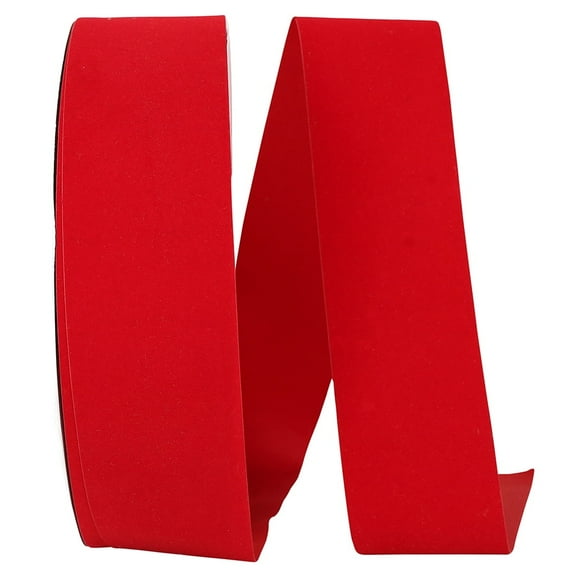 Reliant Ribbon - 3745-615-40C, Outdoor Velvet Charm Value Ribbon, Medium Red, 2-1/2 Inch, 100 Yards