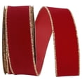 thumbnail image 1 of Reliant Ribbon - 3900M-994-09F, Velvet Duro Domestic Wired Edge Ribbon, Red/gold, 1-3/8 Inch, 10 Yards, 1 of 1