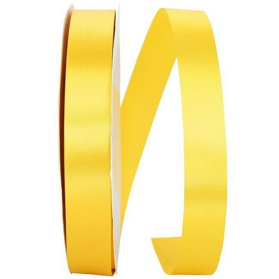 Reliant Ribbon - 4700-035-05C, Single Face Satin Charm Sfs Ribbon, Gold, 7/8 Inch, 100 Yards