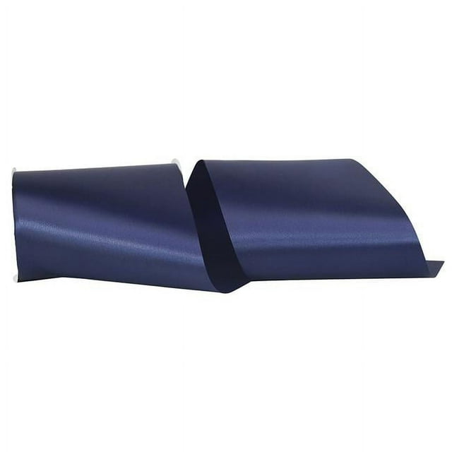 Reliant Ribbon - 4700-055-25K, Single Face Satin Charm Sfs Ribbon, Navy, 6 Inch, 50 Yards
