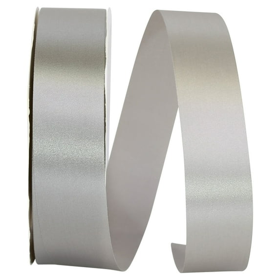 Reliant Ribbon - 4700-070-09C, Single Face Satin Charm Sfs Ribbon, Silver, 1-3/8 Inch, 100 Yards