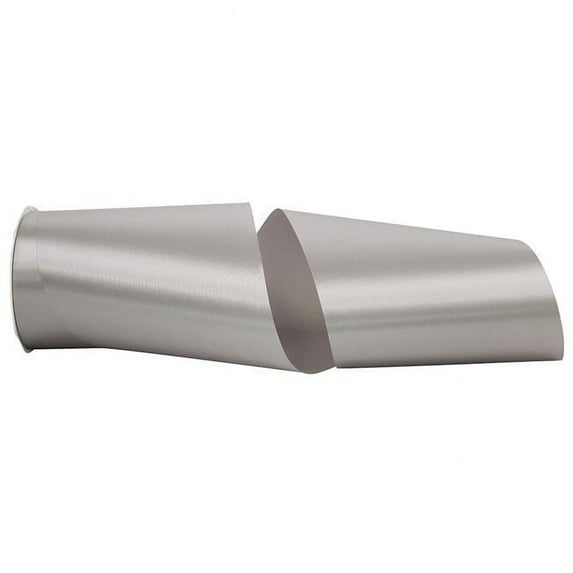 Reliant Ribbon - 4700-070-25K, Single Face Satin Charm Sfs Ribbon, Silver, 6 Inch, 50 Yards