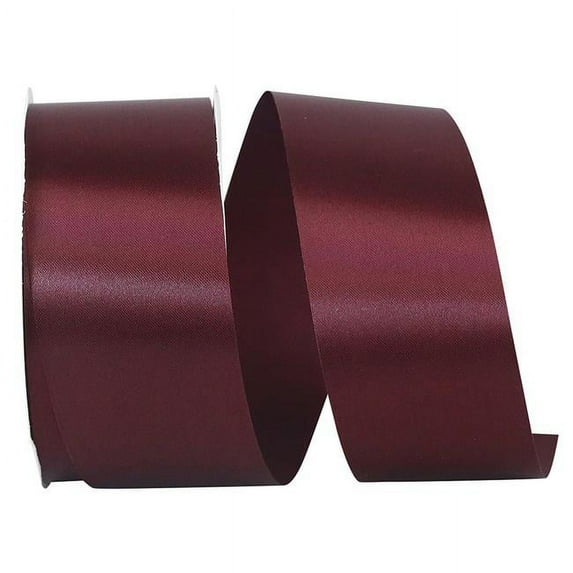 Reliant Ribbon - 4700-090-16K, Single Face Satin Charm Sfs Ribbon, Burgundy, 1-7/8 Inch, 50 Yards