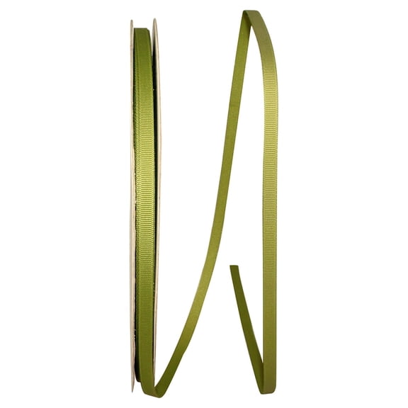 Reliant Ribbon - 4900-535-01C, Grosgrain Style Ribbon, Green Grass, 1/4 Inch, 100 Yards