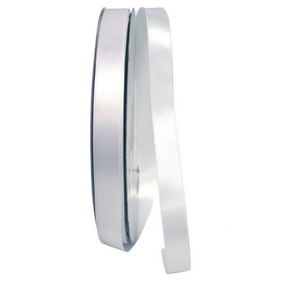 Reliant Ribbon - 4950-030-03C, Double Face Satin - Dfs Ribbon, White, 5/8 Inch, 100 Yards