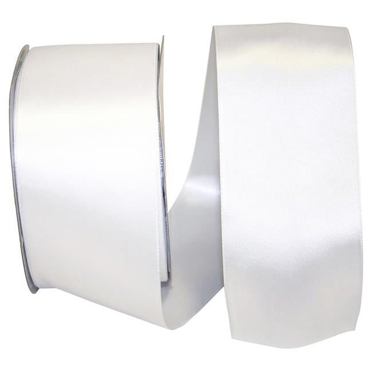 Reliant Ribbon - 4950-030-40K, Double Face Satin - Dfs Ribbon, White, 2 ...